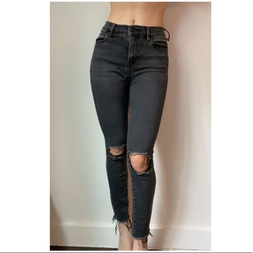 Ripped black knee skinny jeans
